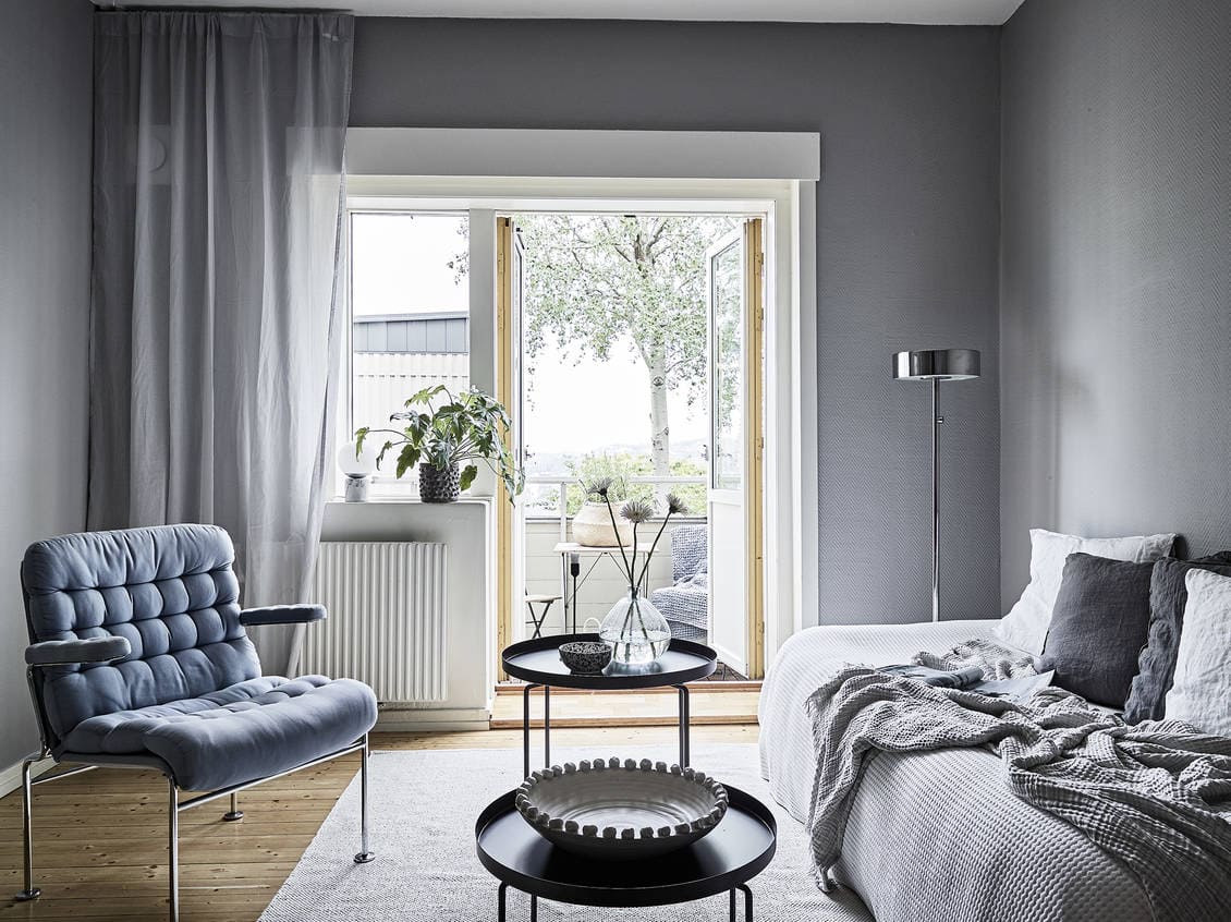 Blue and grey living room - COCO LAPINE DESIGNCOCO LAPINE DESIGN