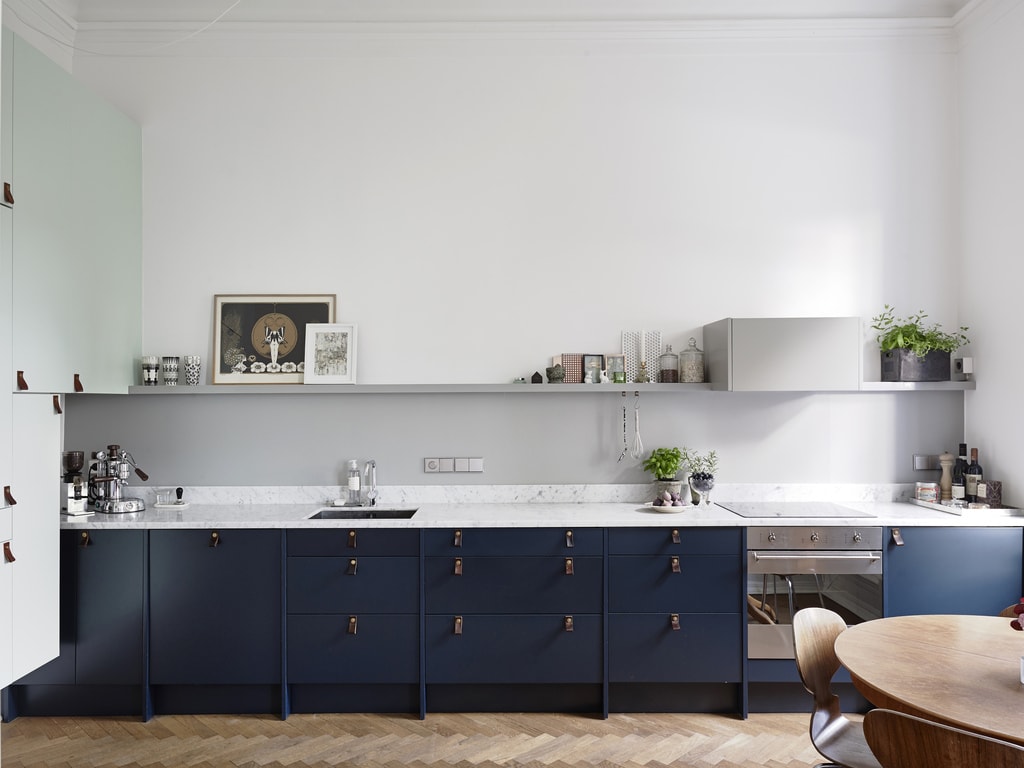 Kitchen in blue and green - via cocolapinedesign.com