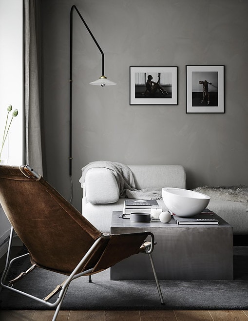 Concrete look in the living room - via Coco Lapine Design