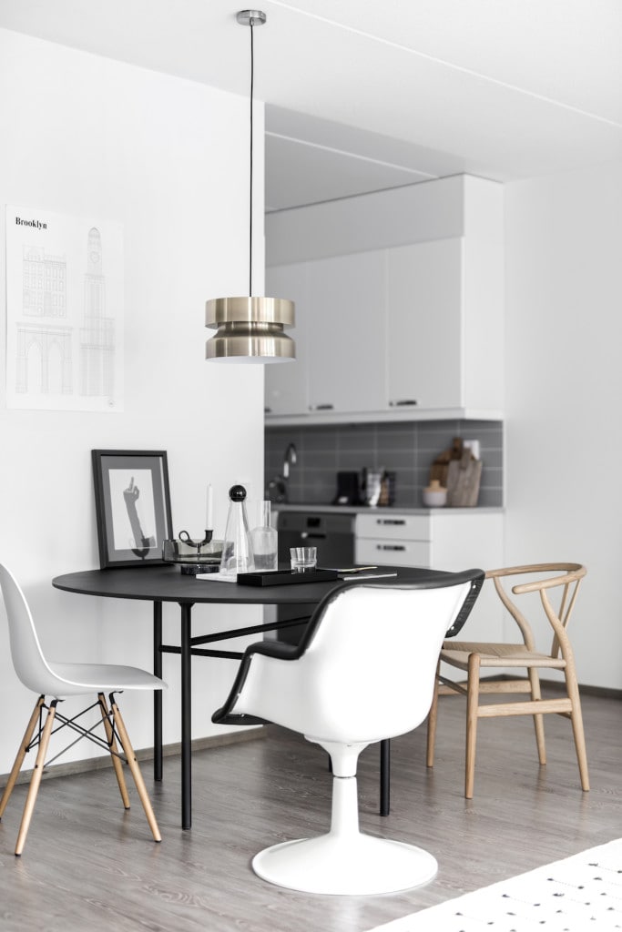 A newly built home styled with black accents - via Coco Lapine Design blog