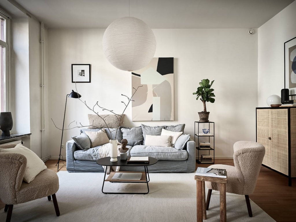 Living room in grey and beige - COCO LAPINE DESIGNCOCO LAPINE DESIGN