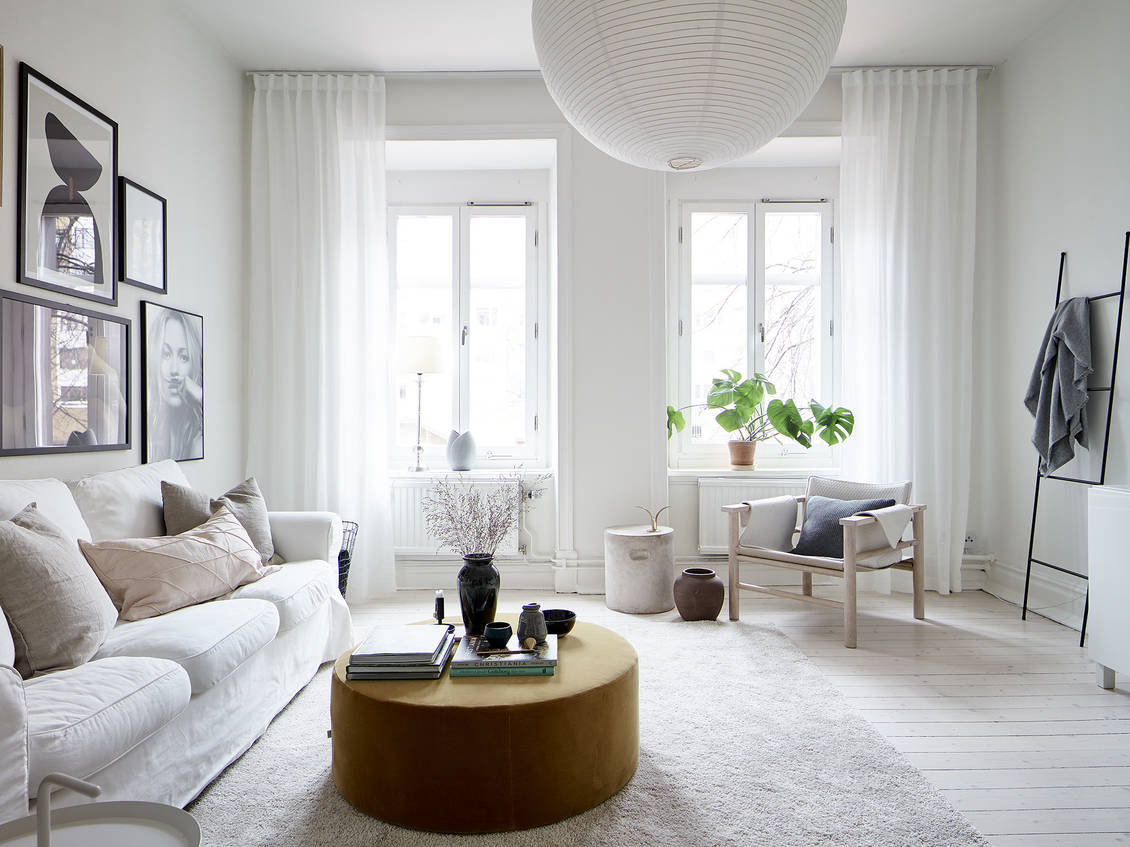 Light living room with a touch of mustard - COCO LAPINE DESIGNCOCO ...